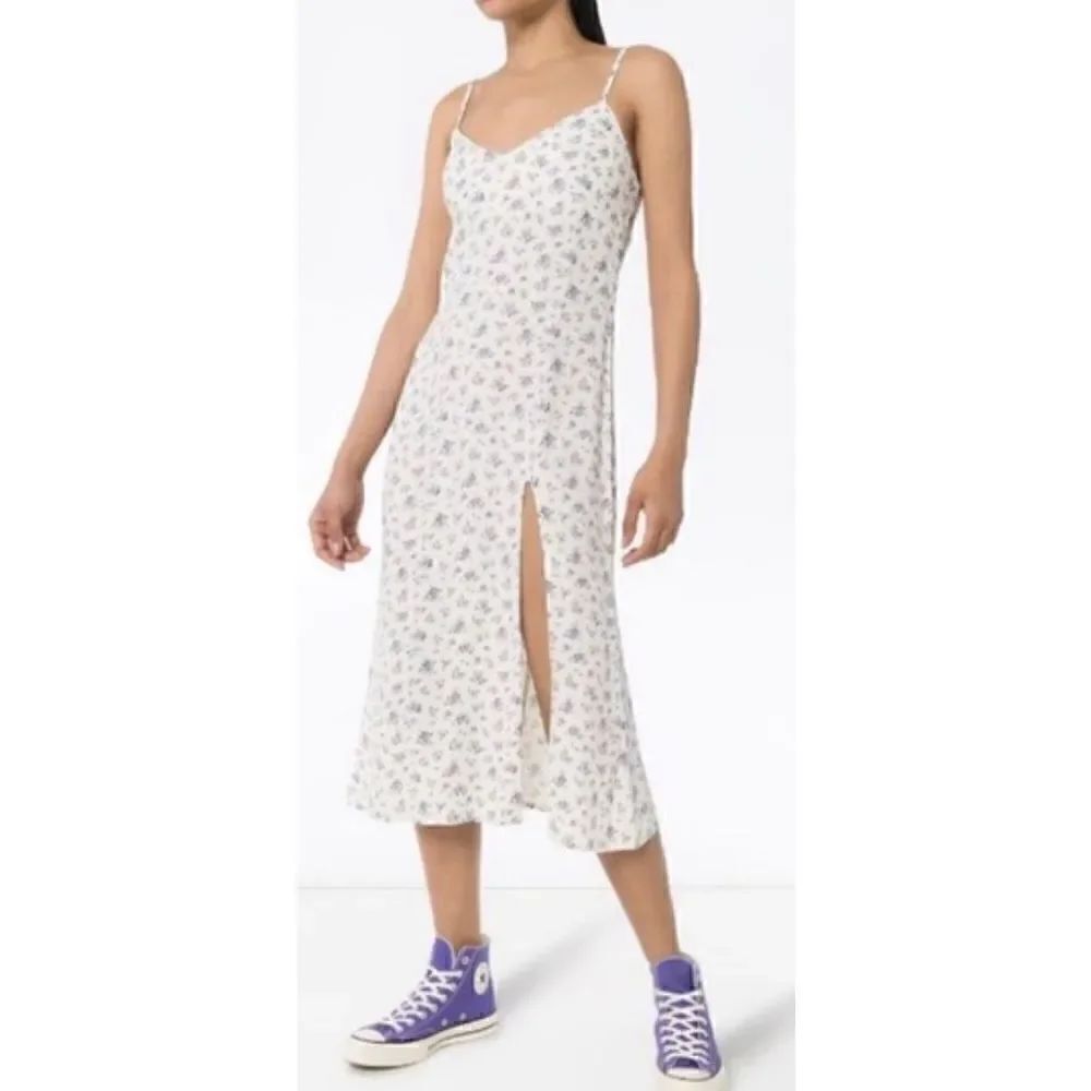 Reformation Crimini Midi Dress in Pink & Blue Floral Print NWT Size 0